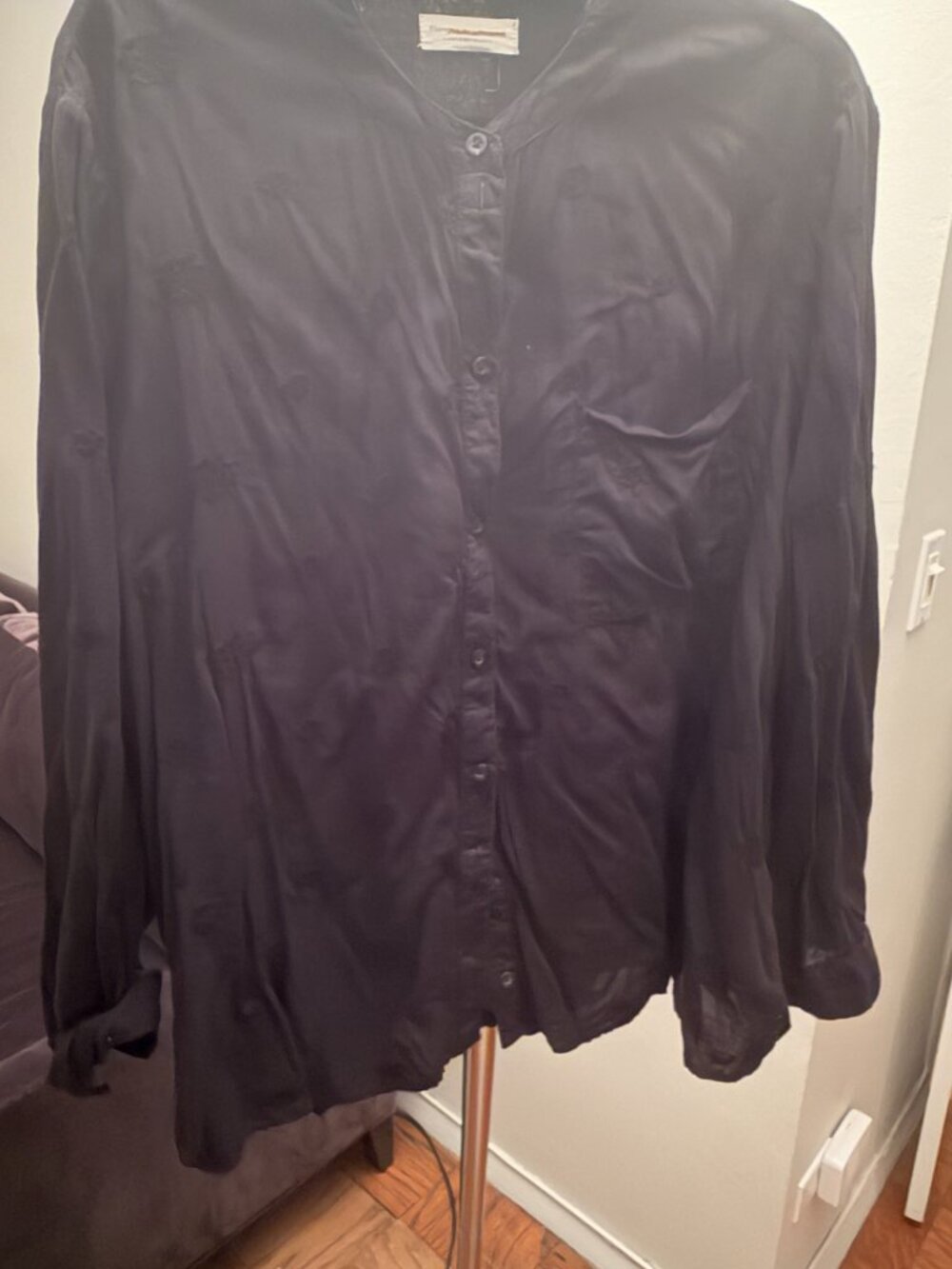 Anthropologie black embroidered shirt